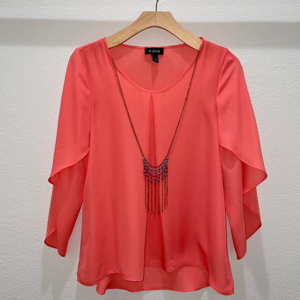 Never worn before A. Byer blouse & necklace